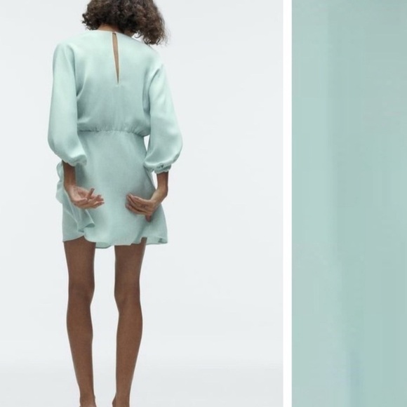 Zara Knotted Mint Green Mini Dress - Picture 5 of 5